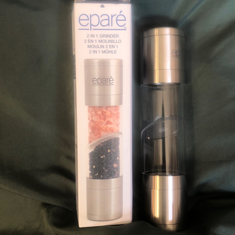 Eparé Silver 2-in-1 Salt and Pepper Grinder-NEW